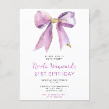 Lazo de Coqueta Morado Fiesta de Cumpleaños