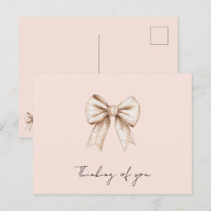 Postal Lazo de crema de melocotón Pensando en ti