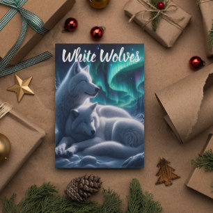 Postal Lazo Etéreo Lobos Blancos Descansando