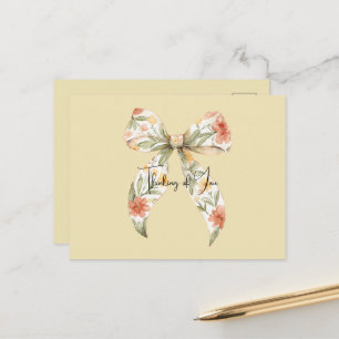 Postal Lazo Floral Amarillo Mantequilla Rojo