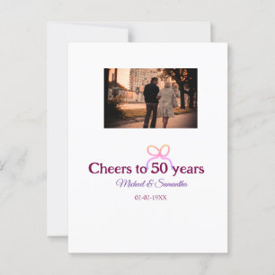 Postal Lazo rosa celebra 50 años de aniversario de bodas 