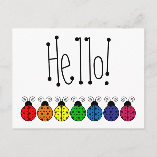 Postal Lazy Daisy Ladybug (Anverso)