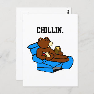 Postal Lazy Easy Chair Bear Funny Chillin Dad Personaliza