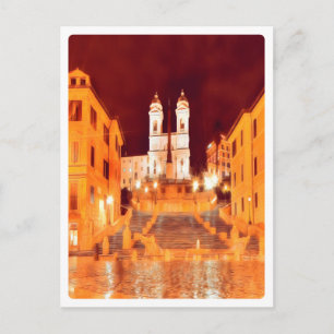 Postal ldp PIAZZA DI SPAGNA por noche Roma