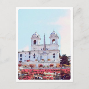 Postal ldp PIAZZA DI SPAGNA - Roma - con flores -