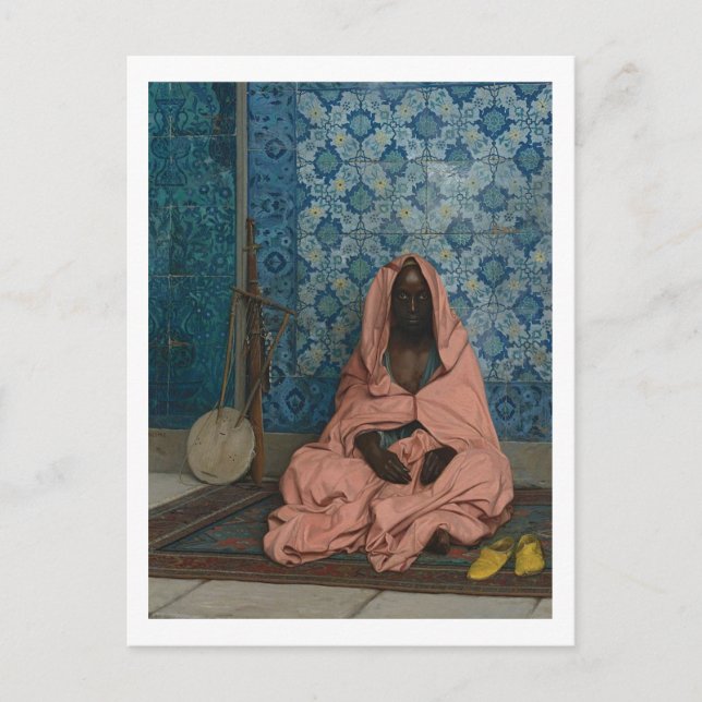 Postal Le Barde Noir de Jean-Léon Gérôme, c1888 (Anverso)