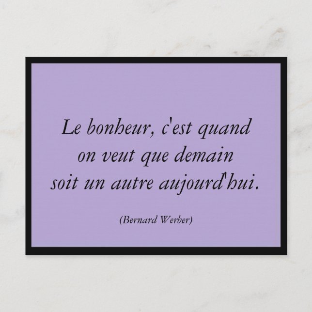 Postal Le bonheur (Anverso)