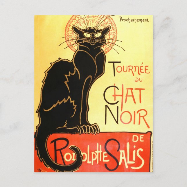 Postal Le chat noir, cartel original (Anverso)