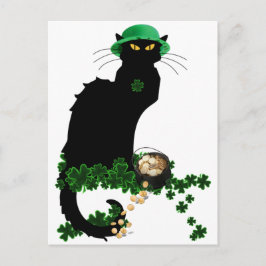 Postal Le Chat Noir Clover St. Patrick's Day