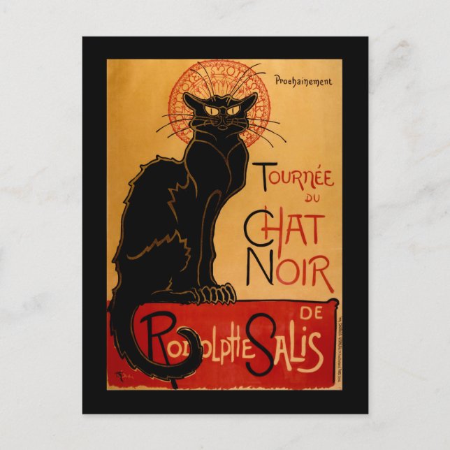 Postal Le Chat Noir de Steinlen (Anverso)