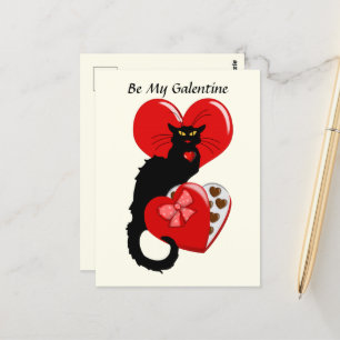 Postal Le Chat Noir Heart Candy El día de San Valentín