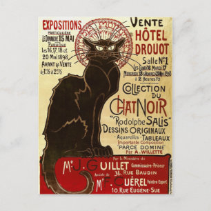 Postal Le Chat Noir, Venta Hôtel Drouot Arte fino