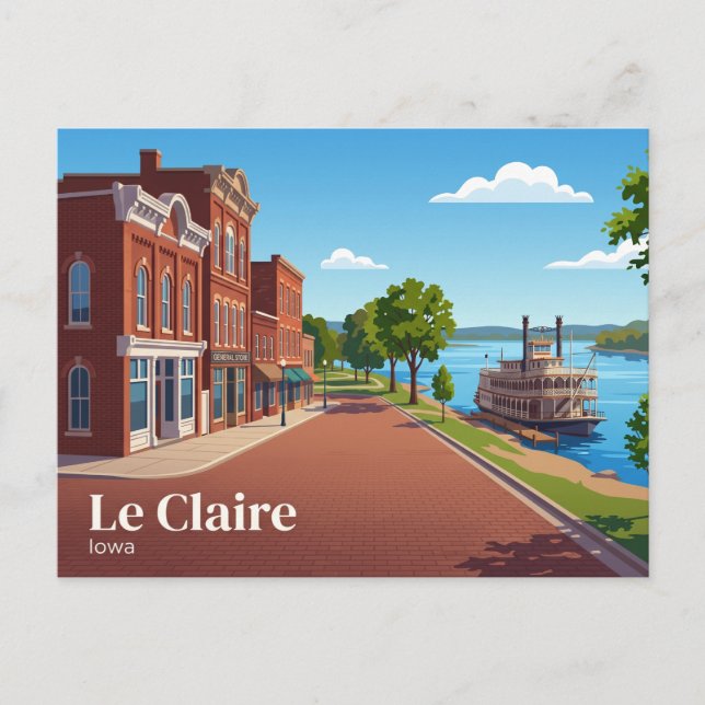 Postal Le Claire EE. UU. (Anverso)