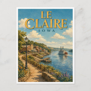 Postal Le Claire Iowa Río Mississippi GeoSaga