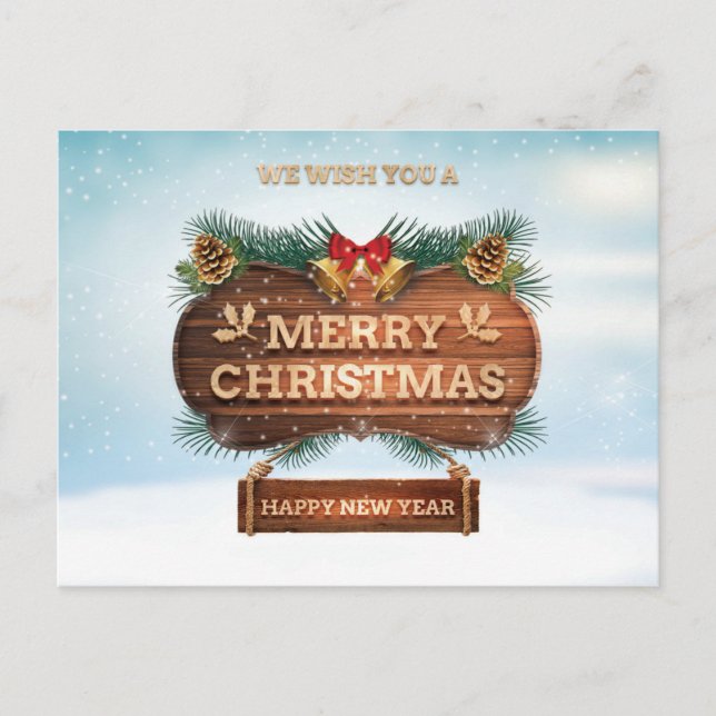 Postal Le deseamos una feliz navidad feliz año nuevo (Anverso)