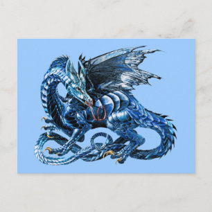 Postal Le dragon bleu -