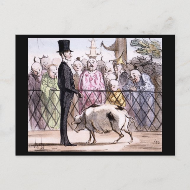 Postal Le Jardin des Plantes a Pekin - Honore Daumier (Anverso)