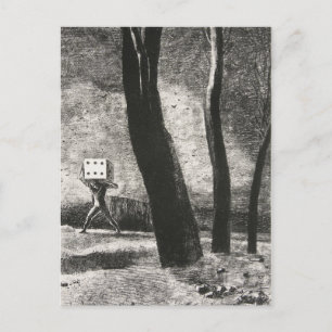 Postal Le Joueur (El jugador) de Odilon Redon