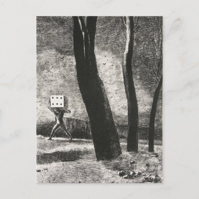 Postal Le Joueur (El jugador) de Odilon Redon (Anverso)