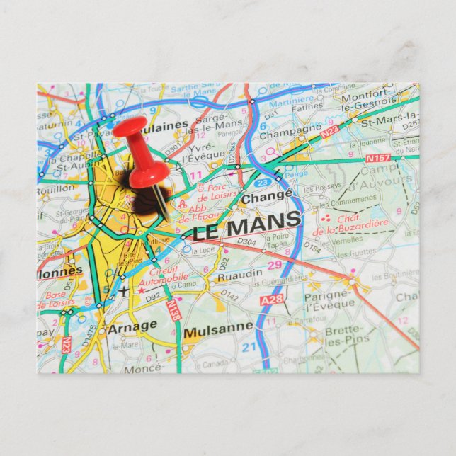 Postal Le Mans, Francia (Anverso)