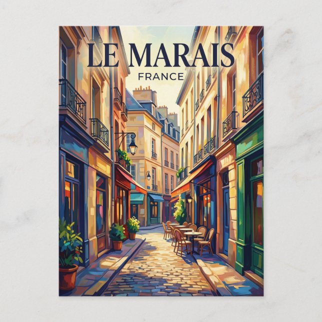 Postal Le Marais Francia (Anverso)