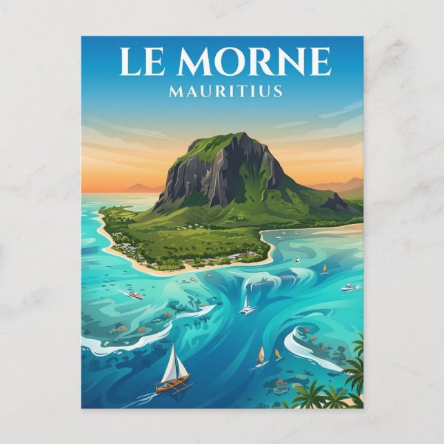 Postal Le Morne Brabant, Le Morne, Río Negro (Anverso)