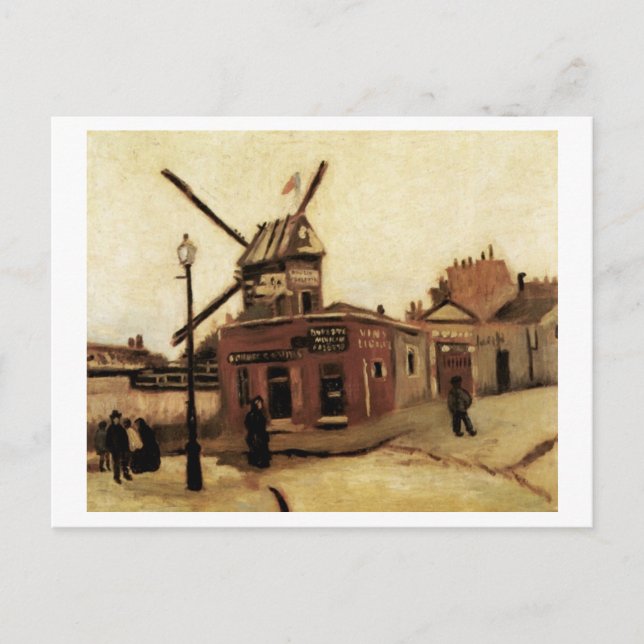 Postal Le Moulin de la Galette, Vincent van Gogh (Anverso)