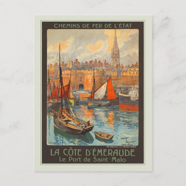 Postal Le Port de Saint-Malo (Anverso)