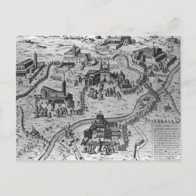 Postal Le Sette Chiesa di Roma, 1575 (Anverso)