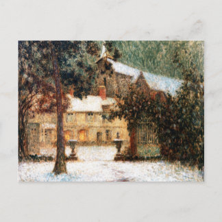 Postal Le Sidaner: Casa en nieve