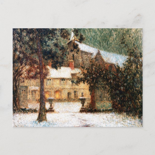 Postal Le Sidaner: Casa en nieve (Anverso)