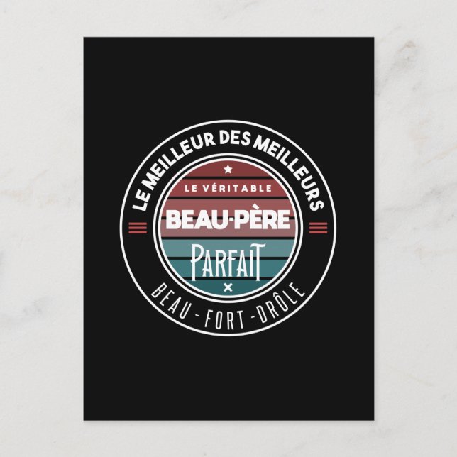 Postal Le véritable beau père parfait (Anverso)