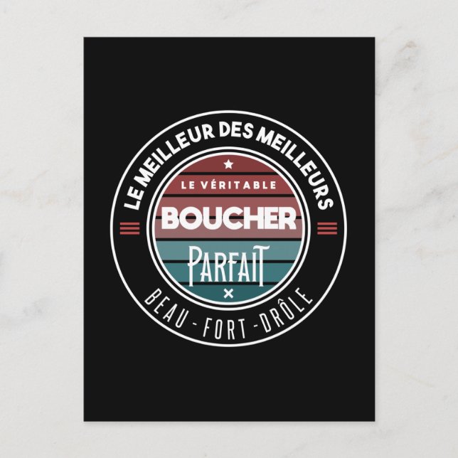 Postal Le véritable boucher parfait (Anverso)