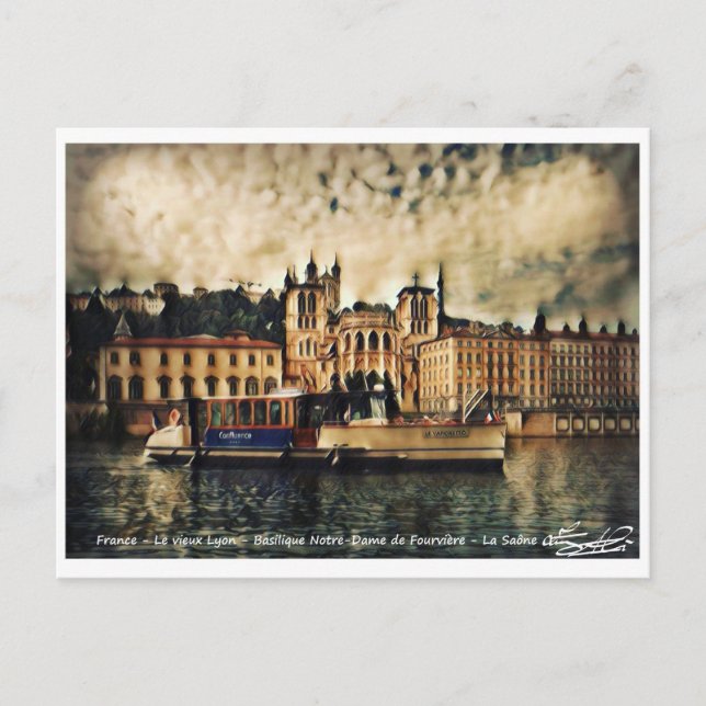 Postal  Le vieux Lyon - La Saône (Anverso)