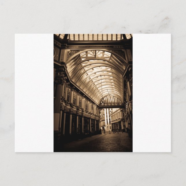Postal Leadenhall Market London sepia tona (Anverso)