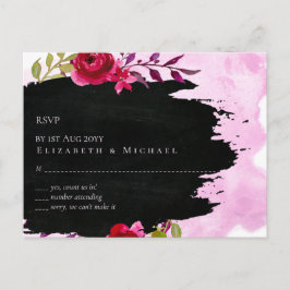 Postal LeahG Budget Rosa Rosa Negro Boda moderno
