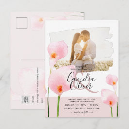 Postal LeahG Pink Calla Lily FOTO Overlay Wedte Invite de