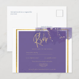Postal LeahG PURPLE GOLD Boda Lavender Tinta RSVP