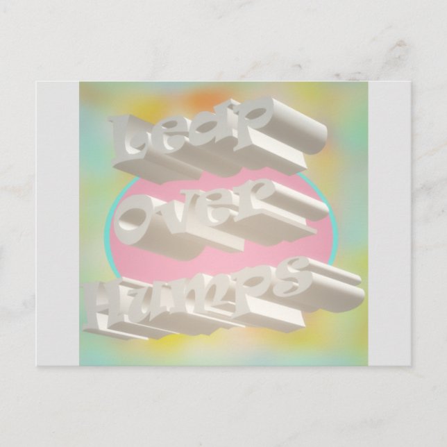 Postal Leap Over Hump diseño de arte pasteles polvoriento (Anverso)