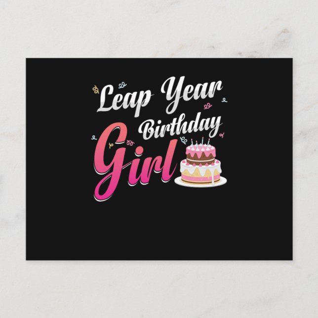 Postal Leap Year Birthday Girl February 29 Birthday Gift (Anverso)