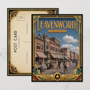 Postal Leavenworth Kansas Arte Deco Vintage Edad de Oro