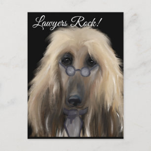 Postal Lebrel afgano blanco   