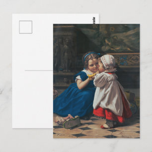 Postal Lección de arte musical para niños victorianos vin