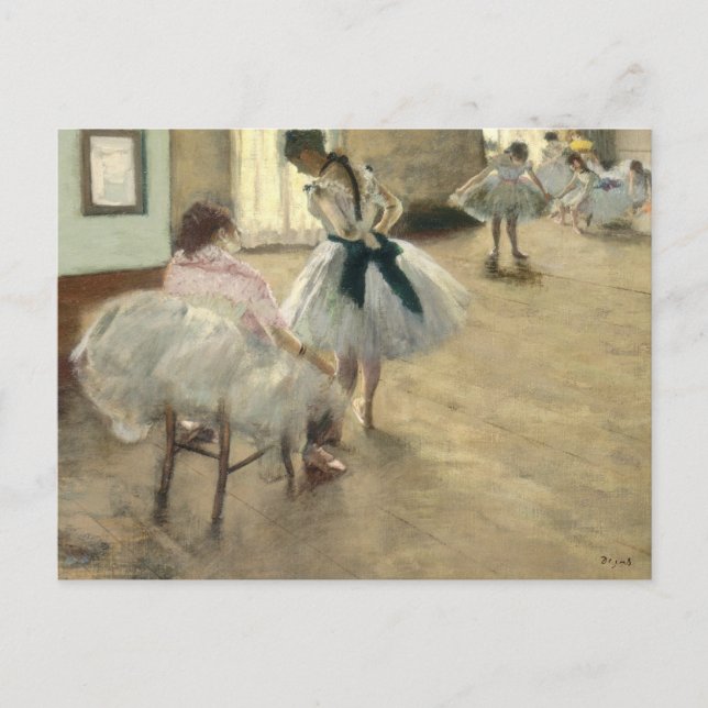 Postal Lección de danza de Edgar Degas (Anverso)