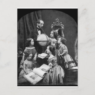 Postal Lección de geografía familiar ~ 1850