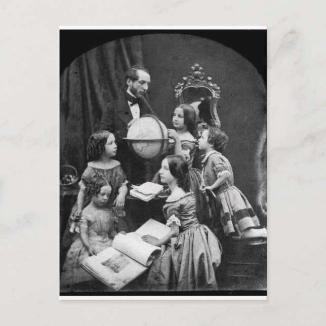 Postal Lección de geografía familiar ~ 1850 (Anverso)