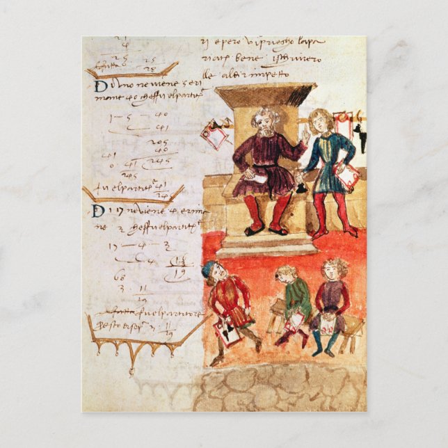 Postal Lección de las matemáticas, de un tratado (Anverso)