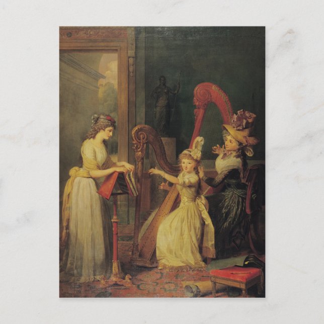 Postal Lección Harp de Madame de Genlis (Anverso)
