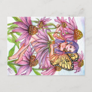 Postal Leche de flores moradas de cono