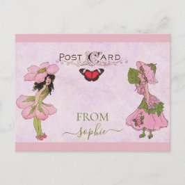 Postal Leche de flores rosadas